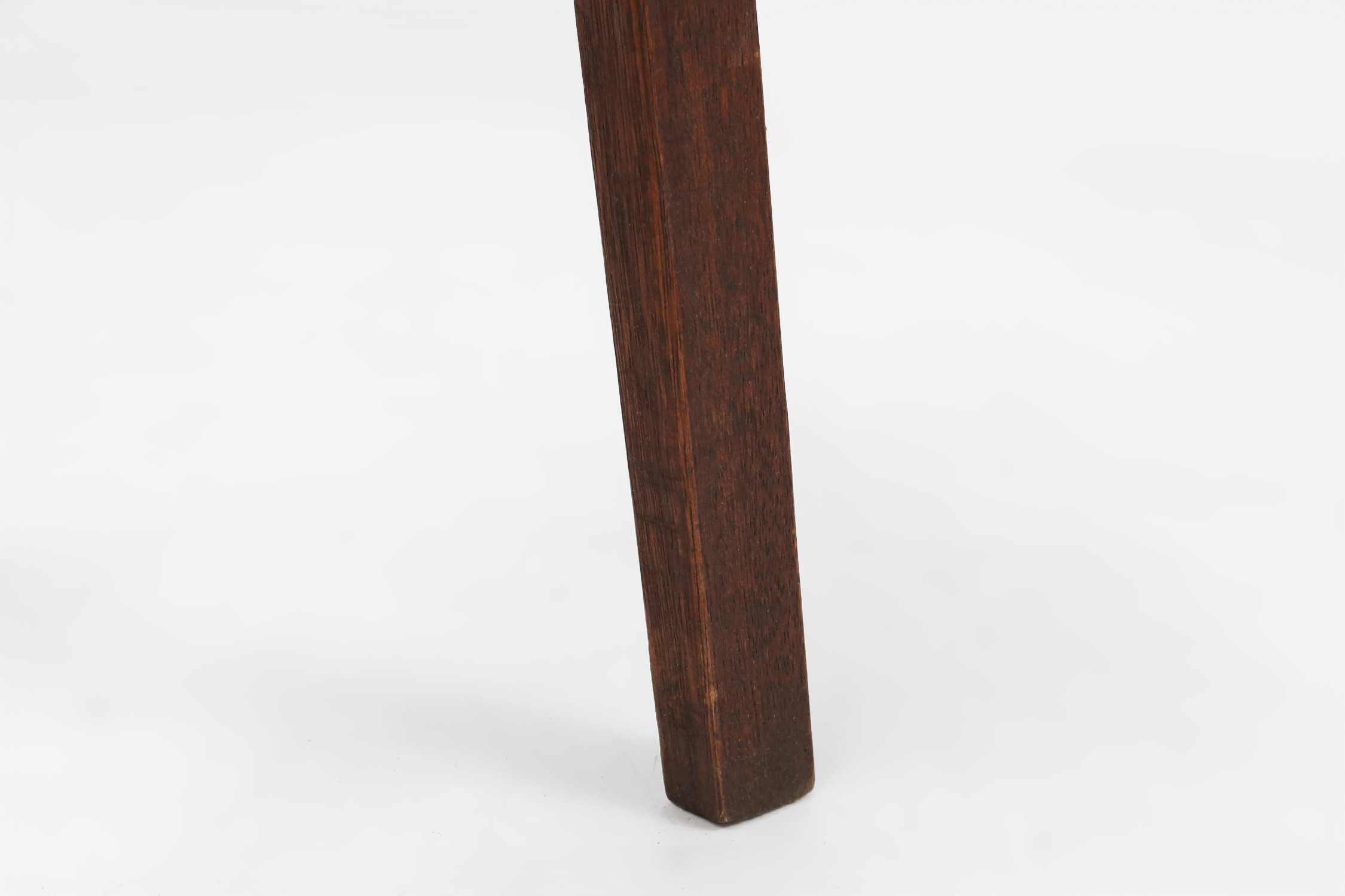 Rustic wooden tripod stool with tree trunk seat, France ca. 1900thumbnail